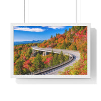Linn Cove Viaduct in Fall Wood-Framed Poster Print