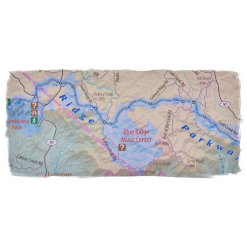 Detailed Guidemap to the Blue Ridge Parkway Gift Set Virtual Blue