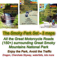 Motorcycle Ride Maps: The Great Smoky Mountains Map Series (3 Map Pack)