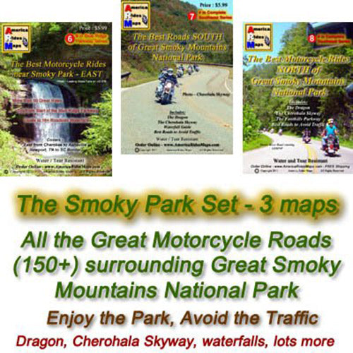 Motorcycle Ride Maps: The Great Smoky Mountains Map Series (3 Map Pack)